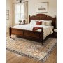 Large Area Rug 7.5x9.5 ft Anti-Skid Tear-Resistant Floor Mat Vintage Brown Green