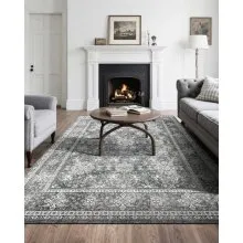 Large Area Rug 8 x 10 ft Anti-Skid and Tear-Resistant Floor Mat Vintage Gray