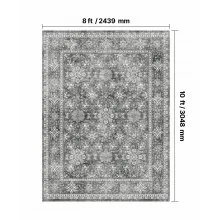 Large Area Rug 8 x 10 ft Anti-Skid and Tear-Resistant Floor Mat Vintage Gray