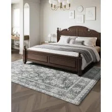 Large Area Rug 8 x 10 ft Anti-Skid and Tear-Resistant Floor Mat Vintage Gray