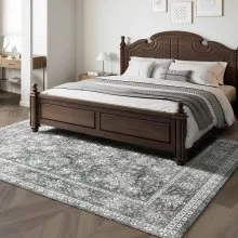 Large Area Rug 8 x 10 ft Anti-Skid and Tear-Resistant Floor Mat Vintage Gray