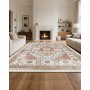 Large Area Rug 8 x 10 ft Anti-Skid Tear-Resistant Floor Mat Vintage Brown Red