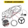 VEVOR Rotary Steering Kit Boat Steering System 12 ft Cable Fish Boats Helm Kit