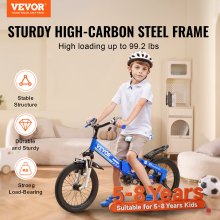 VEVOR Folding Toddler Balance Bike, 16" High-Carbon Steel Kids Bike with Adjustable Seat & Handlebar, Inflatable Tires, Portable Kids Balance Bicycle Gift for 5-8 Years Boys Girls, 99LBS Support