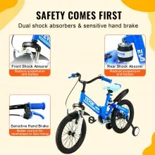 VEVOR Folding Toddler Balance Bike, 16" High-Carbon Steel Kids Bike with Adjustable Seat & Handlebar, Inflatable Tires, Portable Kids Balance Bicycle Gift for 5-8 Years Boys Girls, 99LBS Support