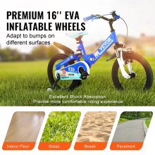 VEVOR Folding Toddler Balance Bike, High-Carbon Steel Balance Bicycle for Kids, with Adjustable Seat & Handlebar, 16" Inflatable Tires, Portable Kids Bicycle Gift for 5-8 Years Boy Girl, 99LBS Support