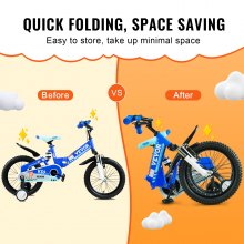 VEVOR Folding Toddler Balance Bike, High-Carbon Steel Balance Bicycle for Kids, with Adjustable Seat & Handlebar, 16" Inflatable Tires, Portable Kids Bicycle Gift for 5-8 Years Boy Girl, 99LBS Support