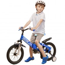 VEVOR Folding Toddler Balance Bike, High-Carbon Steel Balance Bicycle for Kids, with Adjustable Seat & Handlebar, 16" Inflatable Tires, Portable Kids Bicycle Gift for 5-8 Years Boy Girl, 99LBS Support