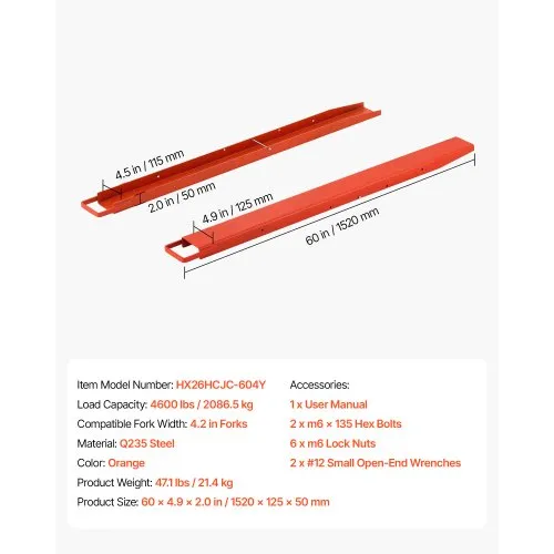 Kahvlipikendused tõstukile 1520 x 115 mm — pilt 6