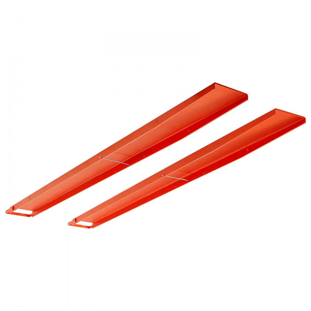 VEVOR Forklift Extensions 2440 x 165 mm, Retaining Loop and Bottom Lock, for Forklifts and Forklift Trucks, Heavy-Duty Industrial Pallet Fork Attachments, Extended Load Handling, Orange, 1 Pair