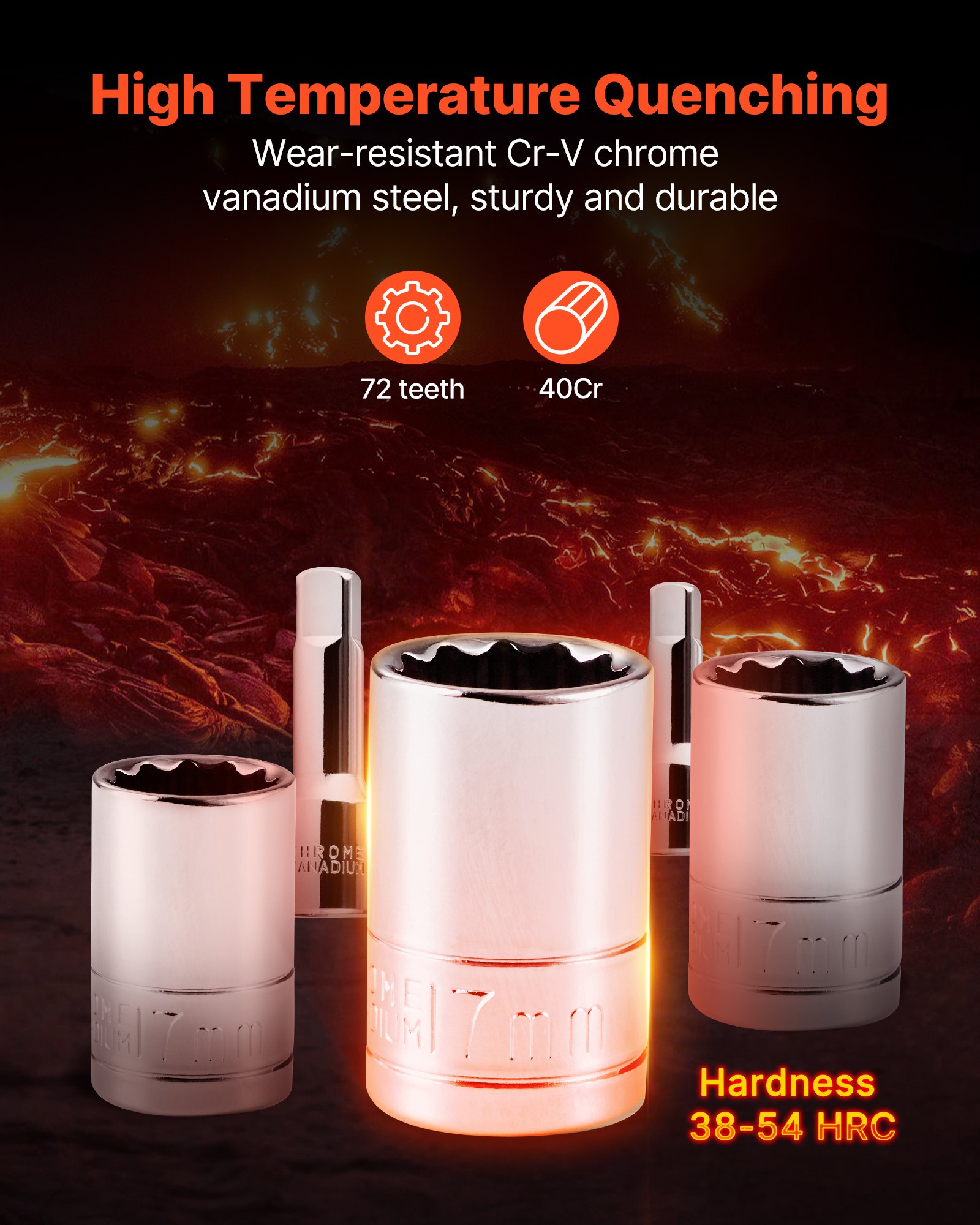 VEVOR Mechanics Tool Set and Socket Set, 1/4" 3/8" 1/2" Drive Deep and Standard Sockets, 450 Pcs SAE and Metric Mechanic Tool Kit with Bits, Hex Wrenches, Combination Wrench, Accessories, Storage Case