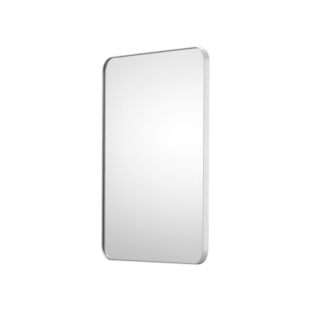 VEVOR Wall Mounted Makeup Mirror, 0.15" Thick, 22" x 30" Mirror with Aluminium Alloy Frame & Explosion-Proof Film, Scratch-Resistant Mirror with Z-Shaped Bracket, Fit for Bathroom/Bedroom/Living Room