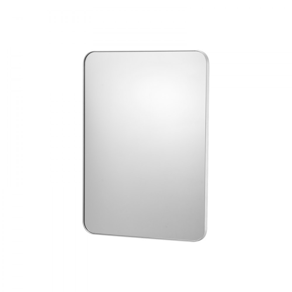 VEVOR Wall Mounted Makeup Mirror, 0.15" Thick, 22" x 30" Mirror with Aluminium Alloy Frame & Explosion-Proof Film, Scratch-Resistant Mirror with Z-Shaped Bracket, Fit for Bathroom/Bedroom/Living Room