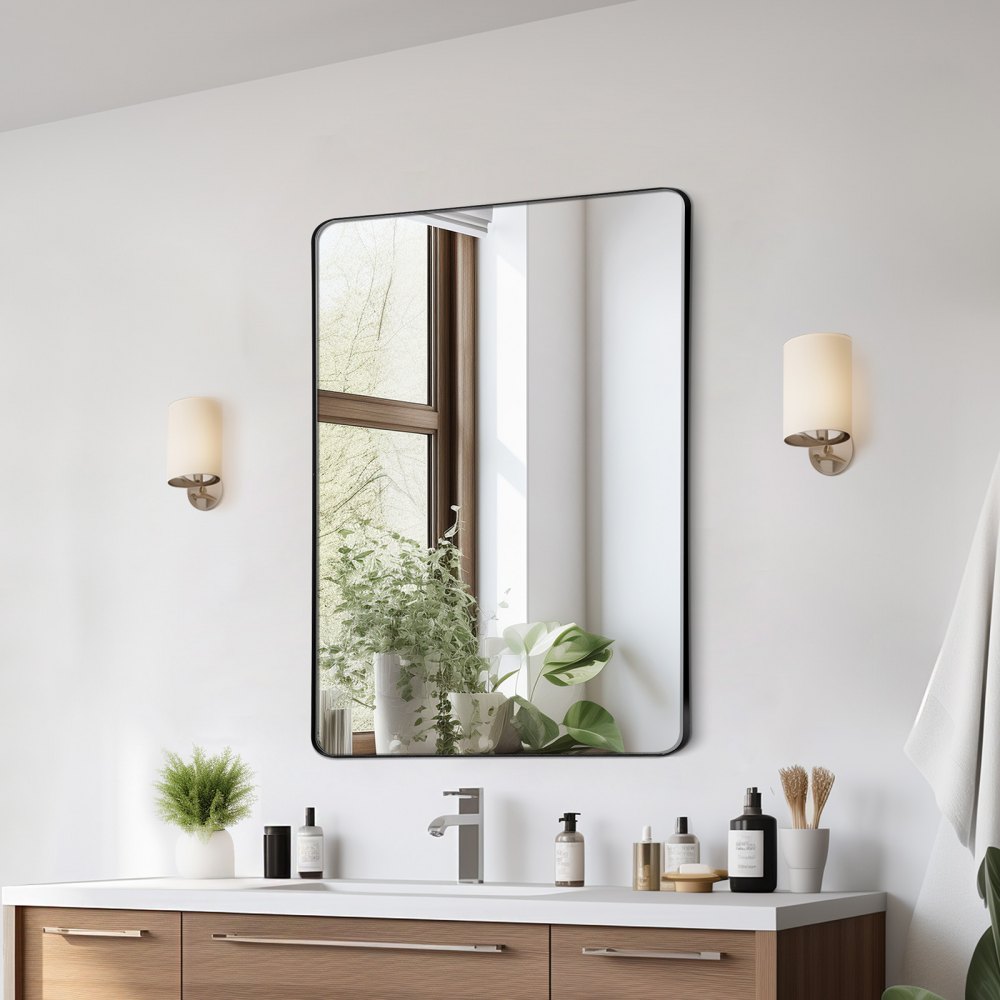 VEVOR Square Wall Mounted Mirror 22" x 30" Mirror with Aluminium Alloy Frame