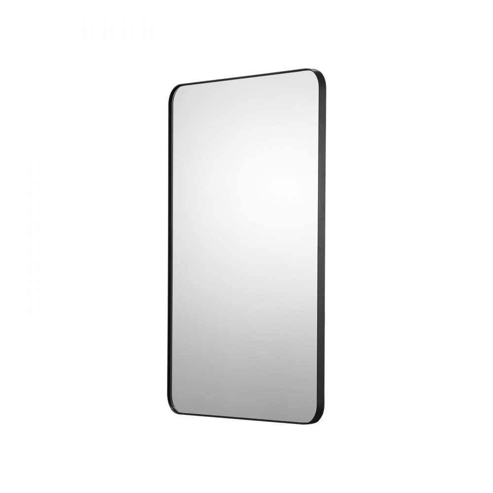 VEVOR Wall Mounted Makeup Mirror, 0.15" Thick, 24" x 36" Mirror with Aluminium Alloy Frame & Explosion-Proof Film, Scratch-Resistant Mirror with Z-Shaped Bracket, Fit for Bathroom/Bedroom/Living Room