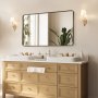 VEVOR Wall Mounted Makeup Mirror, 0.15" Thick, 24" x 36" Mirror with Aluminium Alloy Frame & Explosion-Proof Film, Scratch-Resistant Mirror with Z-Shaped Bracket, Fit for Bathroom/Bedroom/Living Room