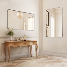 VEVOR Square Wall Mounted Mirror 24" x 36" Mirror with Aluminium Alloy Frame