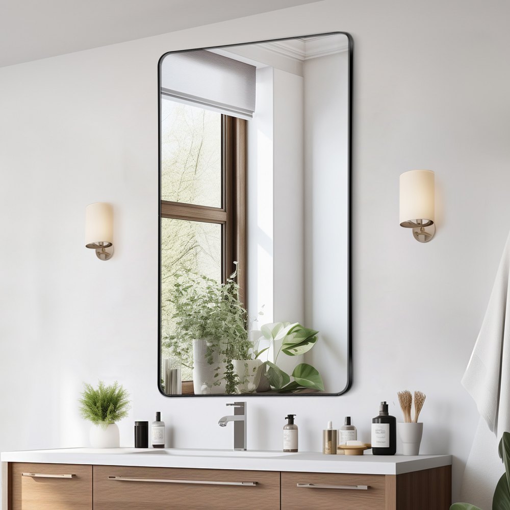 VEVOR Square Wall Mounted Mirror 28" x 60" Mirror with Aluminium Alloy Frame