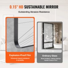 Square Wall Mounted Mirror 30" x 40" Mirror with Aluminium Alloy Frame