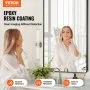 VEVOR Wall Mounted Makeup Mirror, 0.15" Thick, 30" x 48" Mirror with Aluminium Alloy Frame & Explosion-Proof Film, Scratch-Resistant Mirror with Z-Shaped Bracket, Fit for Bathroom/Bedroom/Living Room