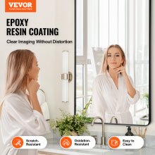 VEVOR Square Wall Mounted Mirror 30" x 48" Mirror with Aluminium Alloy Frame