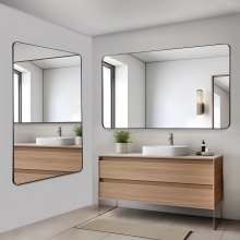 Square Wall Mounted Mirror 30" x 55" Mirror with Aluminium Alloy Frame