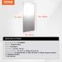 VEVOR Square Wall Mounted Mirror 32" x 72" Mirror with Aluminium Alloy Frame