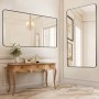 VEVOR Wall Mounted Makeup Mirror, 0.15" Thick, 32" x 72" Mirror with Aluminium Alloy Frame & Explosion-Proof Film, Scratch-Resistant Mirror with Z-Shaped Bracket, Fit for Bathroom/Bedroom/Living Room