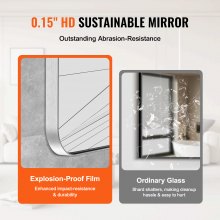 Square Wall Mounted Mirror 36" x 36" Mirror with Aluminium Alloy Frame