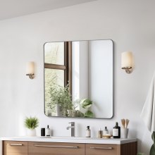 VEVOR Square Wall Mounted Mirror 36" x 36" Mirror with Aluminium Alloy Frame