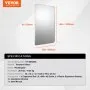 VEVOR Wall Mounted Makeup Mirror, 0.15" Thick, 36" x 48" Mirror with Aluminium Alloy Frame & Explosion-Proof Film, Scratch-Resistant Mirror with Z-Shaped Bracket, Fit for Bathroom/Bedroom/Living Room