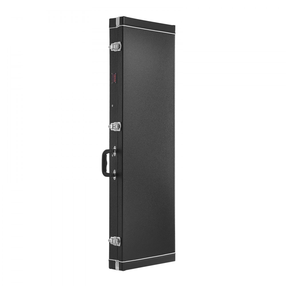 VEVOR Bass Guitar Hard Case, 1220 mm Rectangular Guitar Hard Case, With Lock Latch Keys Handle, PVC Padding Soft Lining Water-Resistant Hard Shell Guitar Case, for 990-1180 mm Bass Guitars, Black