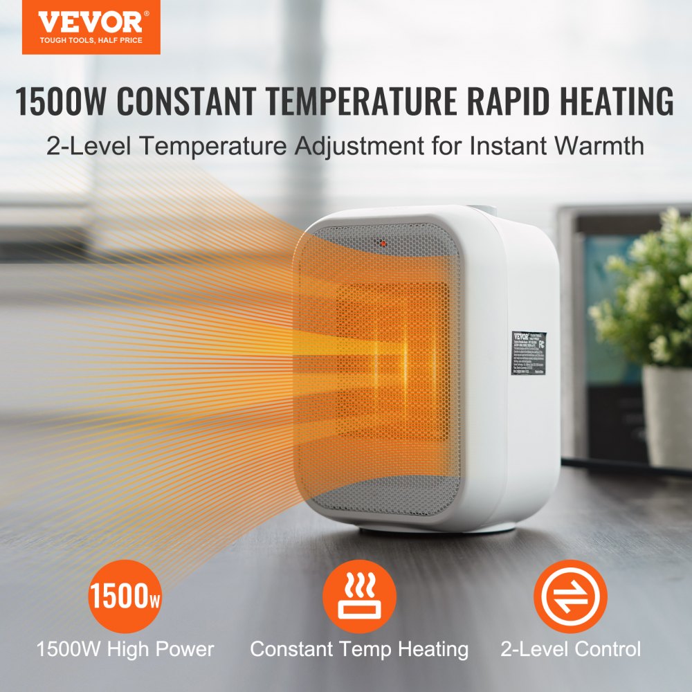 Chauffage instantané, Chauffage portable 500 W à faible consommation  d'énergie, Chauffage compact céramique pour chambre(