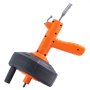 orange and black VEVOR drain auger with ergonomic handle and spring coil for effective drain cleaning.