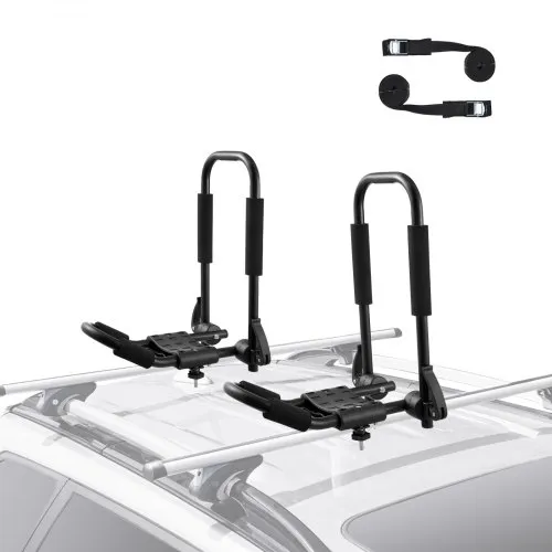 VEVOR Kayak Roof Rack Pair J-Bar, Soft Roof Rack Quick Folding