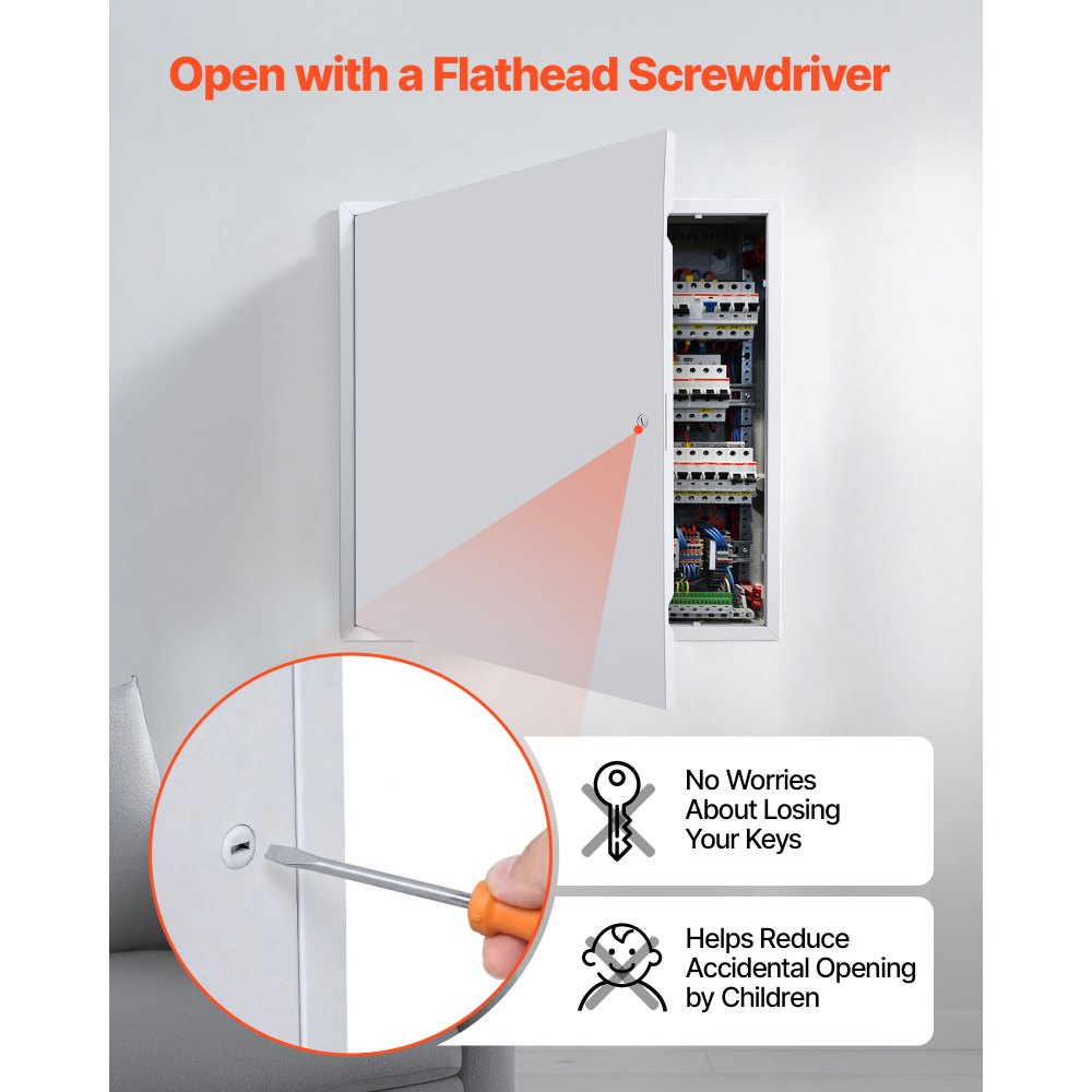 VEVOR Access Panel for Drywall & Ceiling, 24 x 24 Inch Plumbing Access Panels, Reinforced Access Door, Heavy-Duty Steel Wall Hole Cover, Easy Install Removable Hinged Panel for Wiring & Cables, Silver