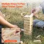VEVOR Tumbling Timber Toy, 54 Blocks Tumble Tower Blocks Game, Pine Wood Tumbling Tower Game with Storage Crate, Wooden Stacking Game for 1 or More Players, Tumble Tower Family Game for Indoor/Outdoor