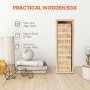 VEVOR Tumbling Timber Toy, 54 Blocks Tumble Tower Blocks Game, Pine Wood Tumbling Tower Game with Storage Crate, Multiple Ways to Play Wooden Stacking Game, Tumble Tower Family Game for Indoor/Outdoor