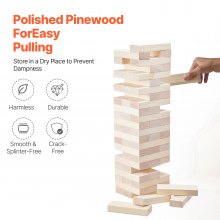 Tumbling Timber Toy 60 Blocks Giant Tumble Tower Blocks Game Pine Wood Box