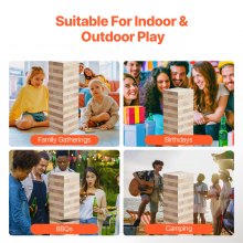 Tumbling Timber Toy 60 Blocks Giant Tumble Tower Blocks Game Pine Wood Box