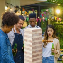 Tumbling Timber Toy 60 Blocks Giant Tumble Tower Blocks Game Pine Wood Box