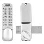 VEVOR Mechanical Keyless Entry Door Lock, 14 Key Mechanical Door Lock, Mechanical Keypad Door Lock with Adjustable Thumb Knob, Single-Side Zinc Alloy Waterproof Keyless Gate Lock, for Home Office
