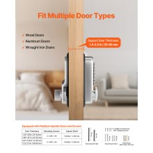 VEVOR Mechanical Keyless Entry Door Lock 14 Key Mechanical Door Lock Single-Side