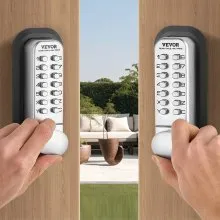VEVOR Mechanical Keyless Entry Door Lock, 14 Key Mechanical Door Lock, Mechanical Keypad Door Lock with Adjustable Thumb Knob, Single-Side Zinc Alloy Waterproof Keyless Gate Lock, for Home Office