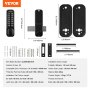 VEVOR Mechanical Keyless Entry Door Lock, 14 Digit Keypad, Outdoor Gate Door Locks Set with Surface-mounted Latch, Water-proof Zinc Alloy, Keypad and Knob, Easy to Install, for Garden, Garage, Yard