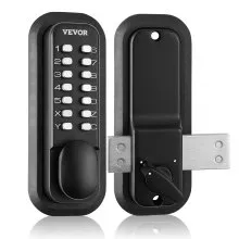 VEVOR Mechanical Keyless Entry Door Lock, 14 Digit Keypad, Outdoor Gate Door Locks Set with Surface-mounted Latch, Water-proof Zinc Alloy, Keypad and Knob, Easy to Install, for Garden, Yard, Garage