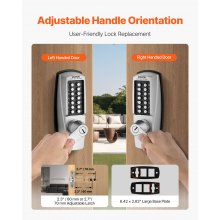 Mechanical Keyless Entry Door Lock 14 Key Mechanical Door Lock with Key for Home