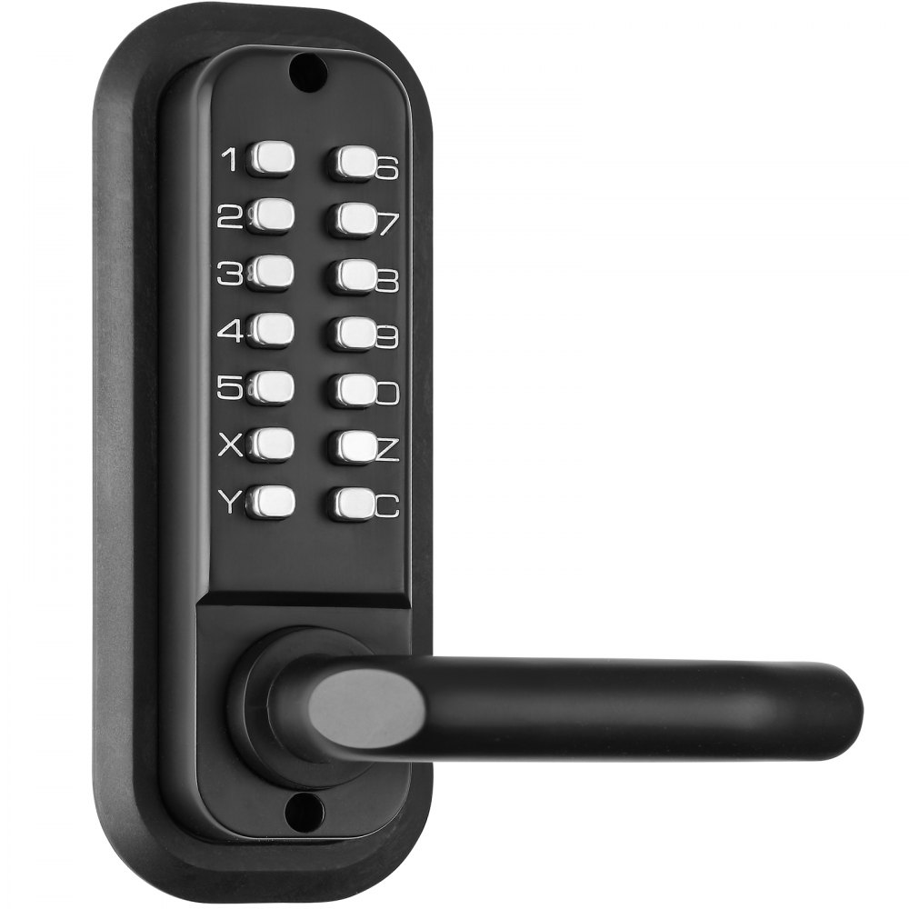 VEVOR Mechanical Keyless Entry Door Lock, 14 Digit Keypad, Water-proof Zinc Alloy, Double-sided Embedded Outdoor Gate Door Locks Set with Keypad and Handle, Easy to Install, for Garden, Garage, Yard