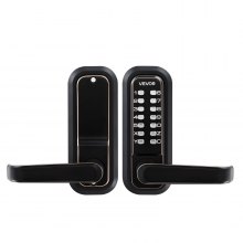 VEVOR Mechanical Keyless Entry Door Lock, 2.0 Code Upgrade, 4-7 Digits Code, Single-Sided Push Button Combination Keypad Door Lock with Handle, Auto Locking, for Indoor or Outdoor, Oil-Rubbed Bronze