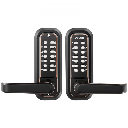 VEVOR Mechanical Keyless Entry Door Lock, 2.0 Code Upgrade, 4-7 Digits Code, Double-Sided Push Button Combination Keypad Door Lock with Handle, Auto Locking, for Indoor or Outdoor, Oil-Rubbed Bronze | VEVOR EU VEVOR Mechanical Keyless Entry Door Lock, 2.0 Code Upgrade, 4-7 Digits Code, Double-Sided Push Button Combination Keypad Door Lock with Handle, Auto Locking, for Indoor or Outdoor, Oil-Rubbed Bronze | VEVOR EU